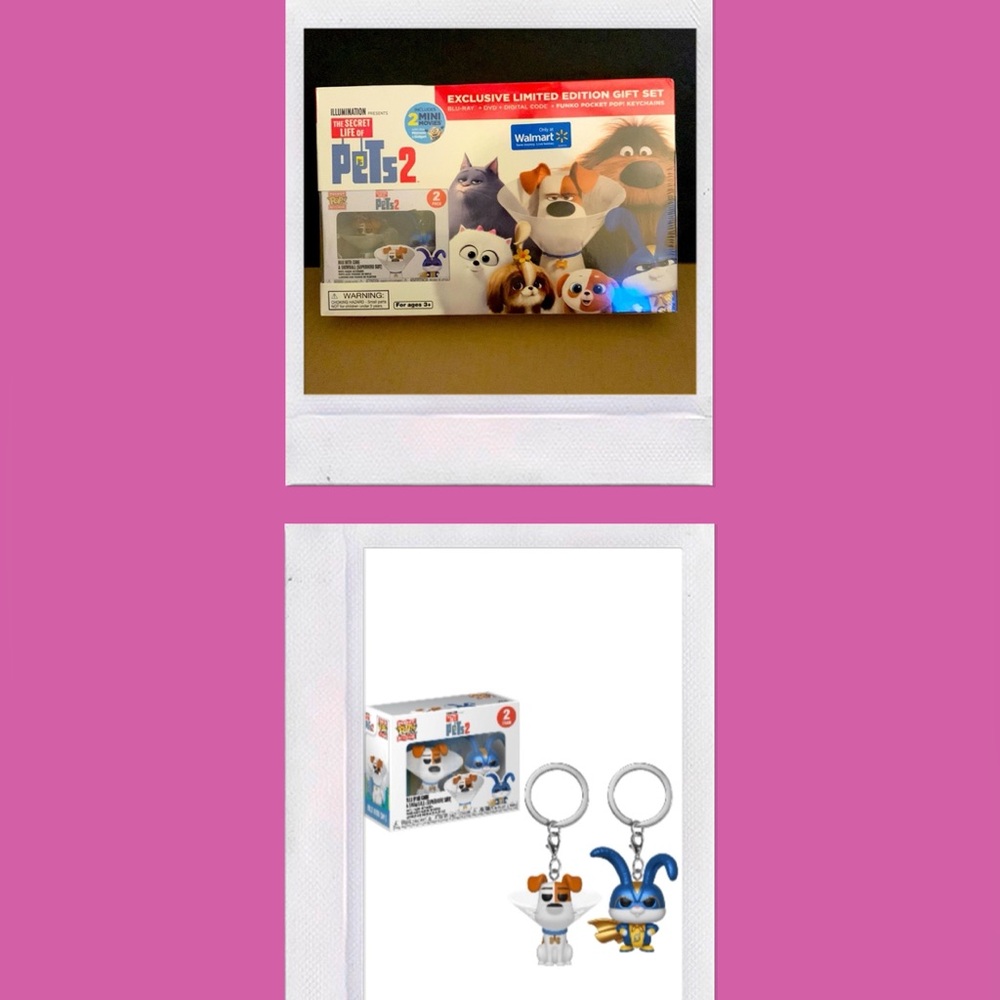 2 Funko Exclusive Keychains & The Secret Life Of Pets 2 Bluray•DVD & DigitalCode